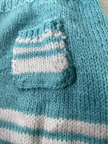 Crocheted Youth Dress READ FOR MEASUREMENTS Girls Teal Pockets Kids - Picture 3 of 11