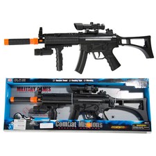Kids Military Combat Machine Gun Toy Gift With Flashing Lights Sounds Vibration