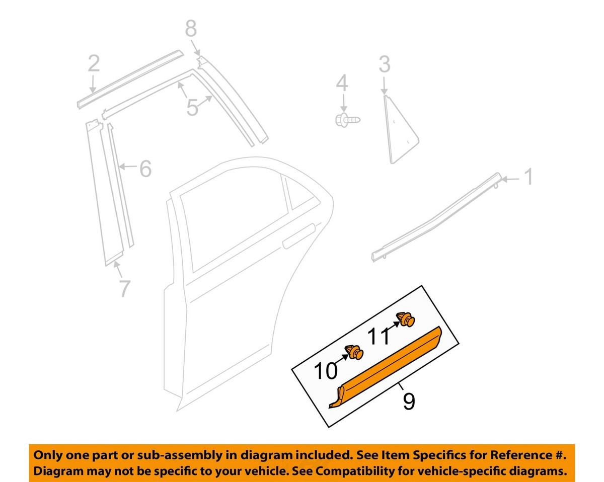 MAZDA OEM 07-15 CX-9 Exterior-Rear-Side Molding Right TD1151RC0G