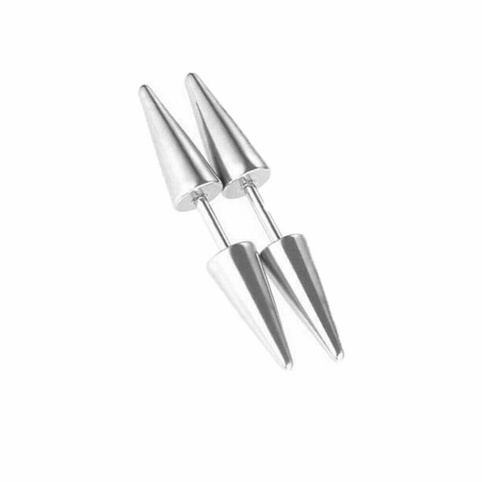 Mens Womens Stainless Steel Spike Rivet Ear Cartilage Tragus Helix Stud ...