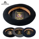 Sterkowski GRAND CLASSIC Wool Beret Comfortable Manly Vintage Black Gray Blue