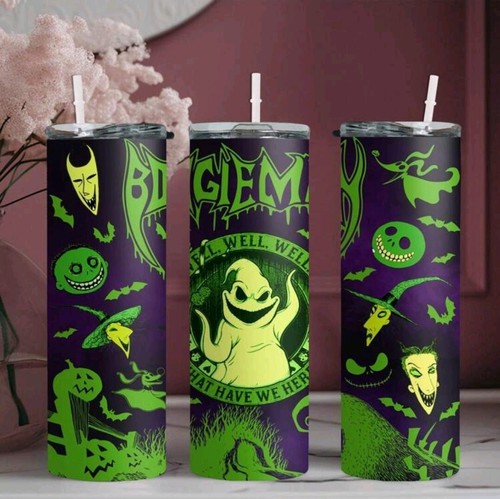 Vaso Oogie Boogie Pesadilla Antes de Navidad 20oz con pajita y tapa, - Imagen 3 de 3