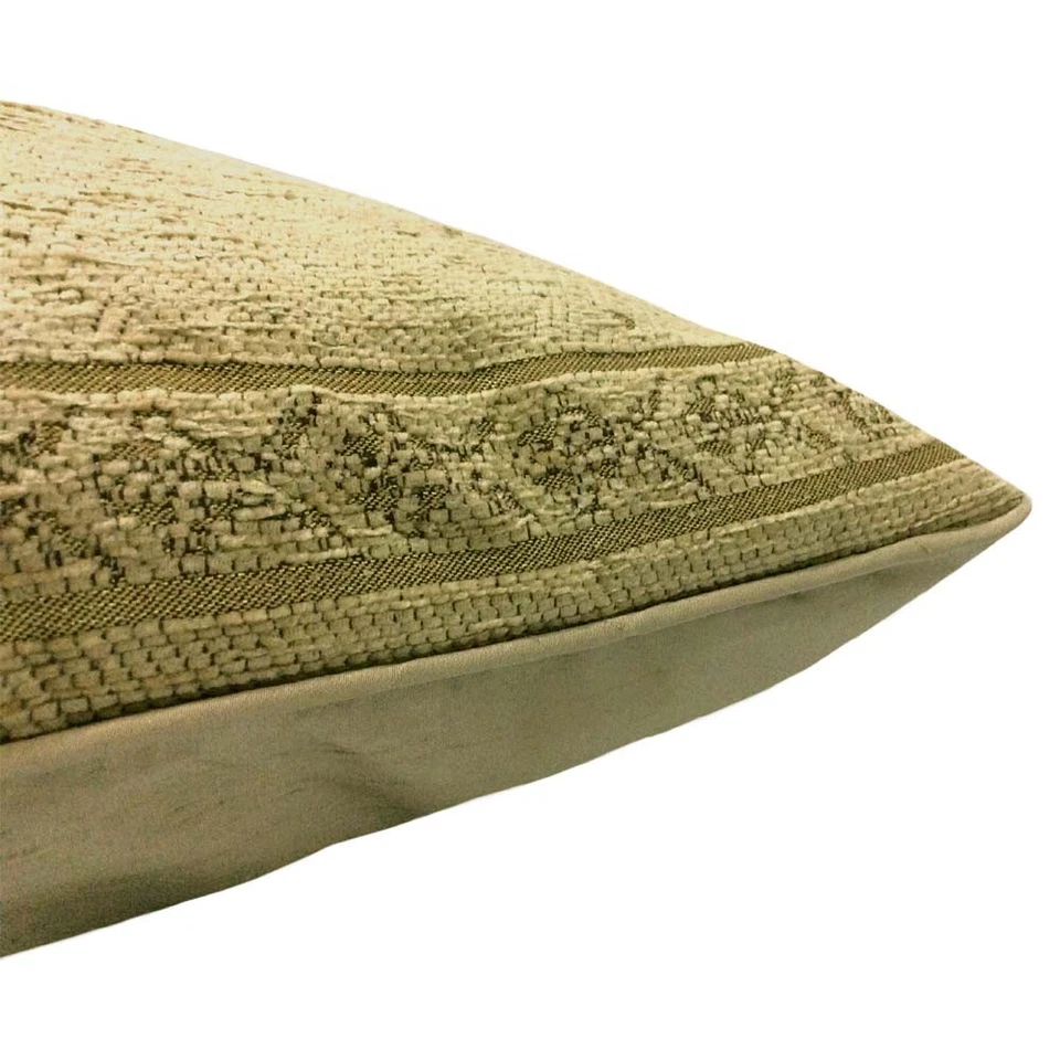 Upholstery/Chenille Jacquard Beige-Gold Effect 20"x28" Pillow Case/Cushion Cover - Image 3 of 4