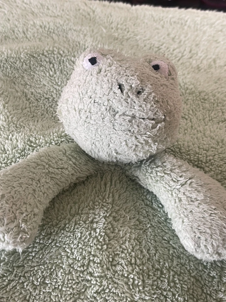 Manta de seguridad Pottery Barn Kids Green Frog Lovey PBK Sherpa Foto 3 de 4