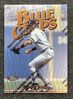 DEREK JETER 1997 Topps Finest Blue Chips With Film Coating #15 Theme B26 YANKEES