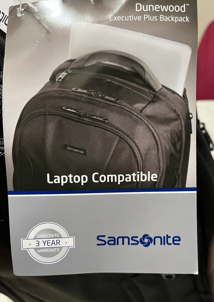 Samsonite Dunewood Executive Plus Backpack,15.6" Laptop Black New With Tags!!! eBay