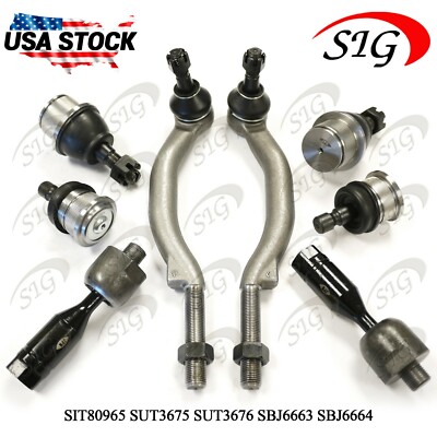 For 2003 - 2006 Chevy SSR Front Upper & Lower Ball Joint Tie Rod End 8PC Kit