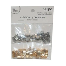 Bead Landing 100% Zinc Alloy Nickle Free Domed Slvr & Gold 90 Pc 7.5 mm x 5.5 mm