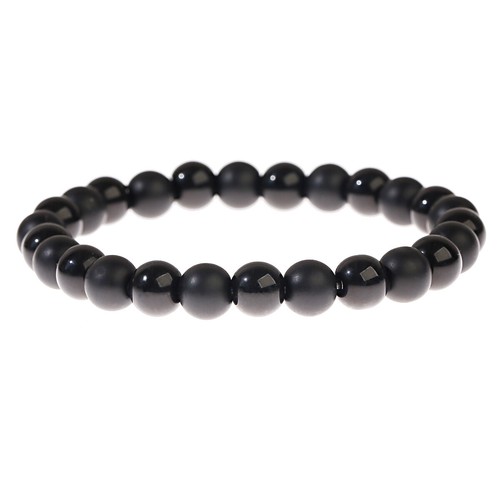 Minimalist Power Yoga Mala Bracelets Black Lava Stone Matte Onyx Gift Men Women - Picture 10 of 17