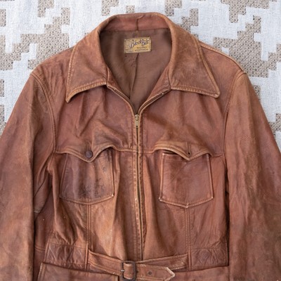 Vintage 1930s Block Bilt Sportsman Leather Jacket, Talon Zipper