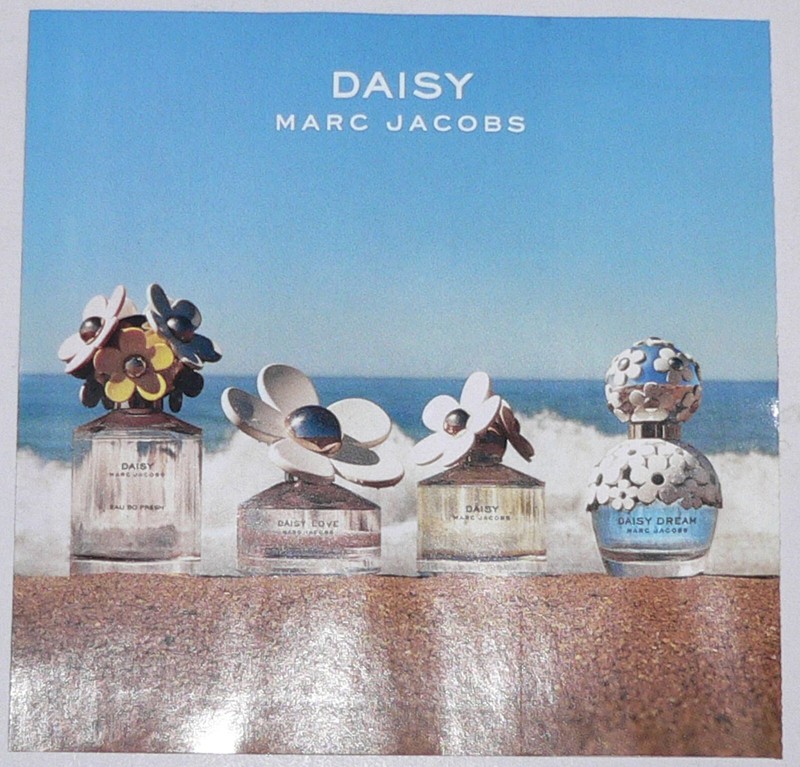 sample Marc Jacobs Daisy eau de toilette women's scent smell paper sheet, Macy's