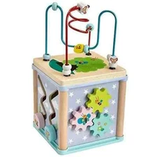 Gleeporte Ultimate Play Cube - 5-in-1 Wooden Activity Center with Bead Maze