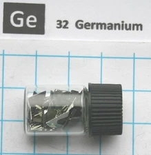2 gram 99.999% Germanium metalloid pieces in glass vial element 32 sample