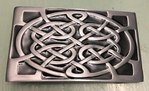RECTANGULAR CELTIC BELT BUCKLE FINE PEWTER APPROX. 3 3/8" X 1 7/8"