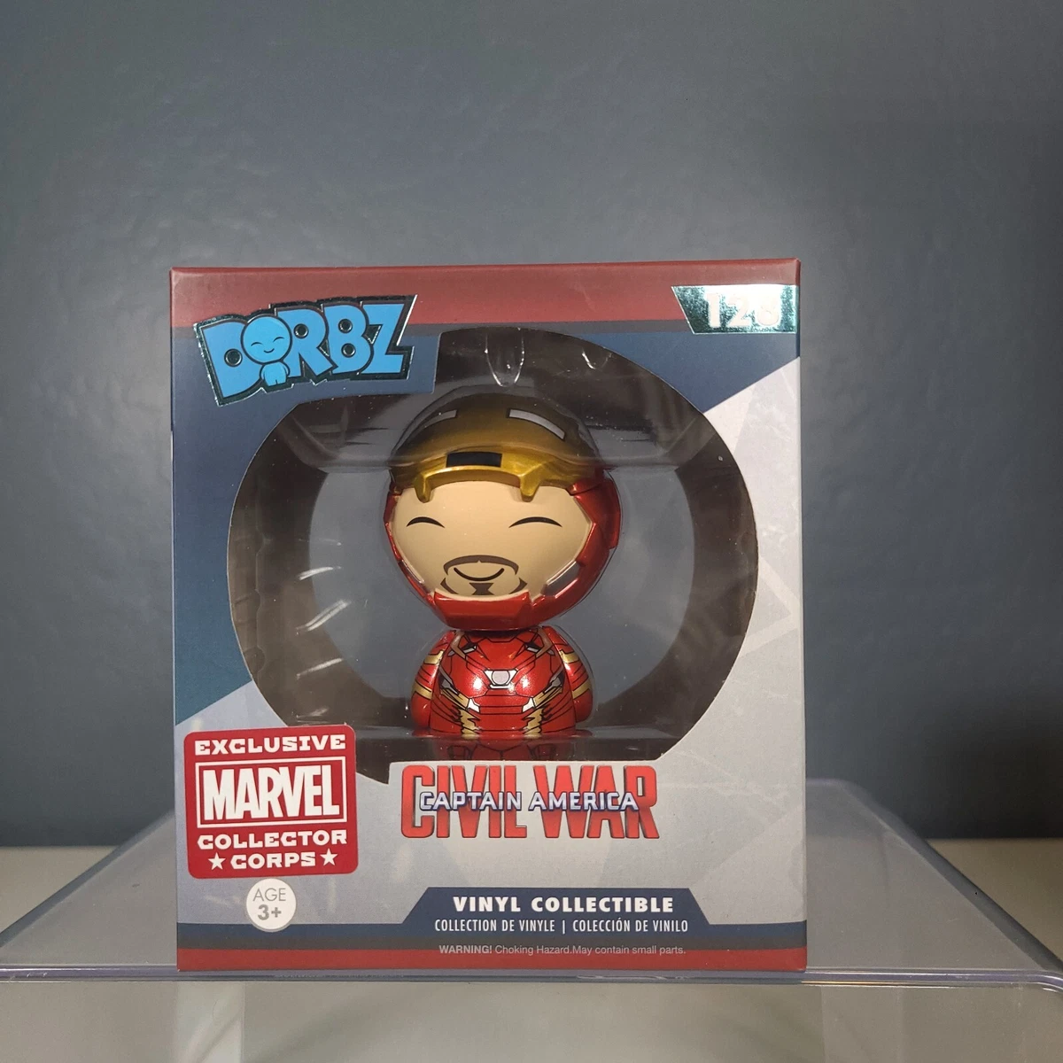 Funko Dorbz 128 Iron Man Unmasked Marvel Collector Corps Exclusive Civil War