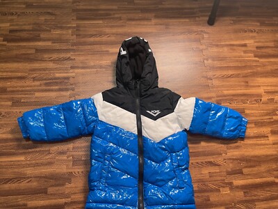 Pony Toddler Baby Jacket Hooded Zipper Front Blue / Black / White Size 3T