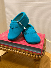 Baby Moccasin- Teal , Unisex, 12-18 Months