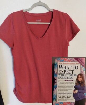 Maturity Top By Ingrid & Isabel Mauve Sz MD With ''What To Expect When Expect''