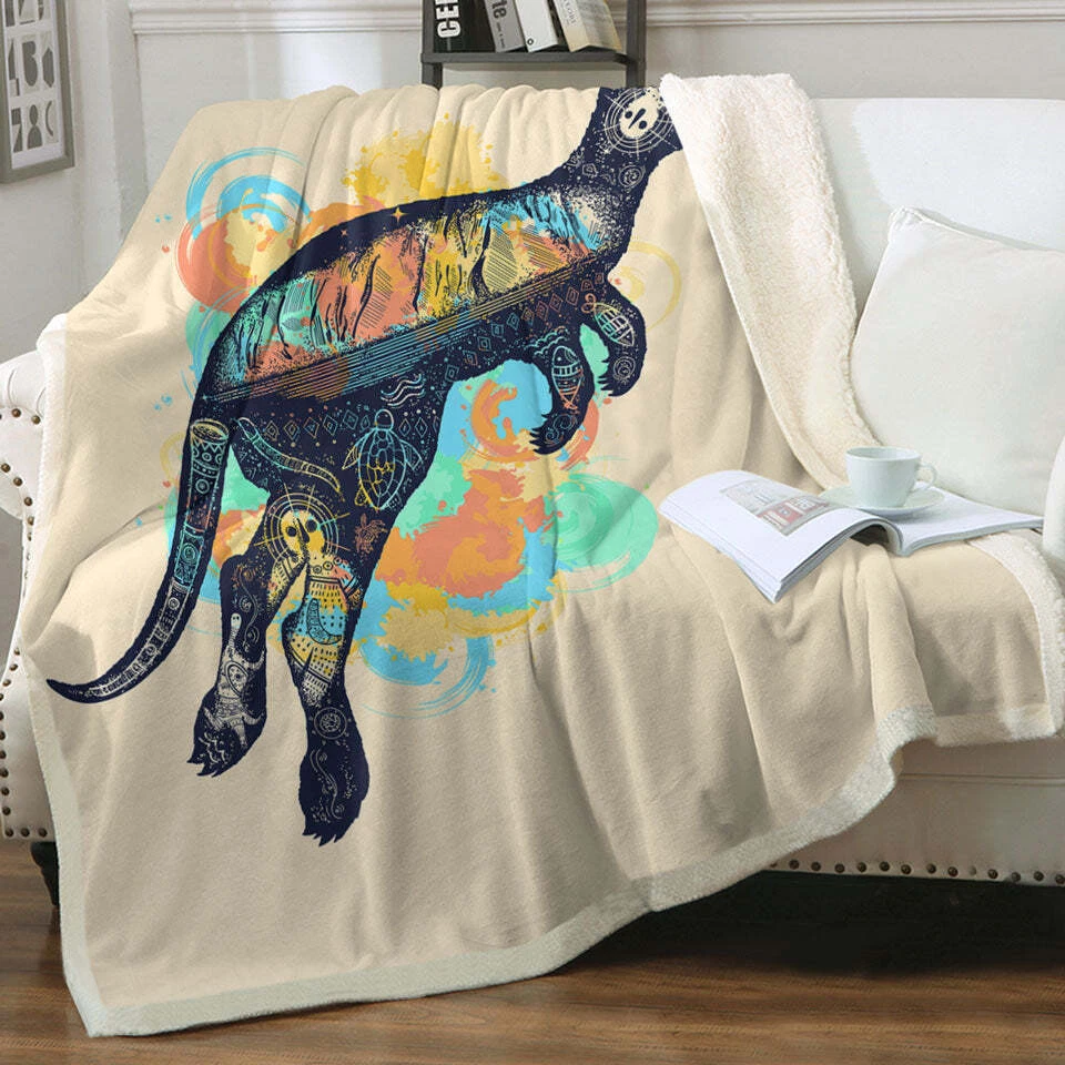 Nautical Kangaroo Throw Blanket eBay