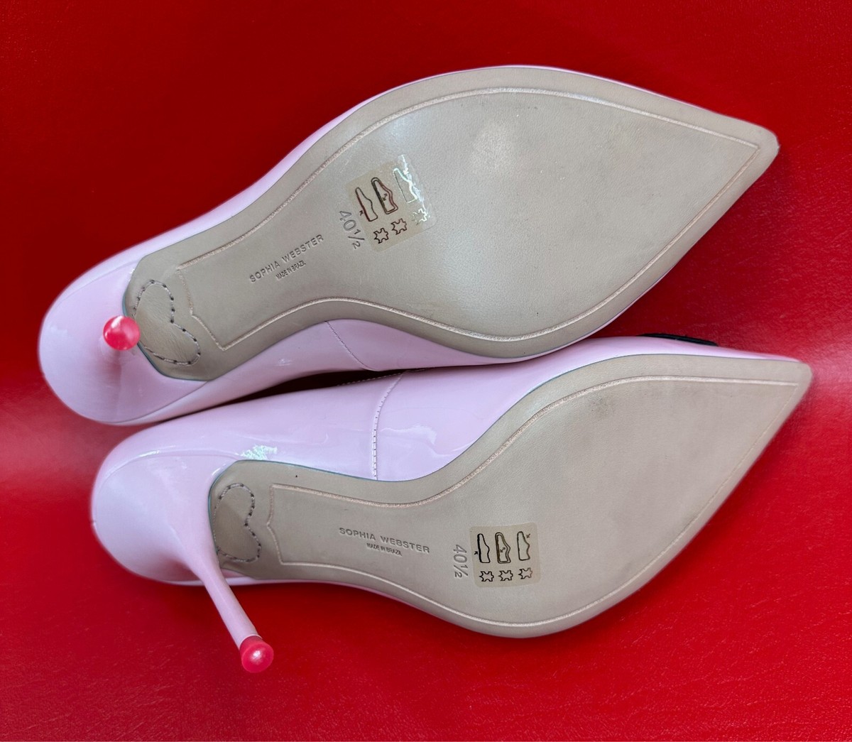 Sophia Webster Boss Lady Embroidered On Pink Patent Leather
