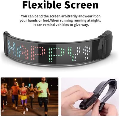 LED Bluetooth Smart Headband Armband APP Control Flexible led Panelwith Matrix 