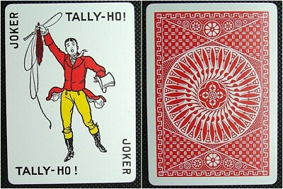 1 x Joker playing card single card Tally Ho Red Geometrical large Circle ZJ 1297