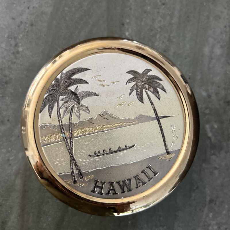 24KT Gold Trim Hawaii Original Chokin Art Dynasty Gallery Decorative Dish