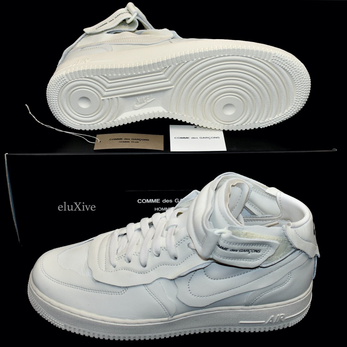 NWT Comme des Garcons Nike Air Force 1 Mid CDG Sail White NWT Comme des Garcons Nike Air Force 1 Mid CDG Sail White