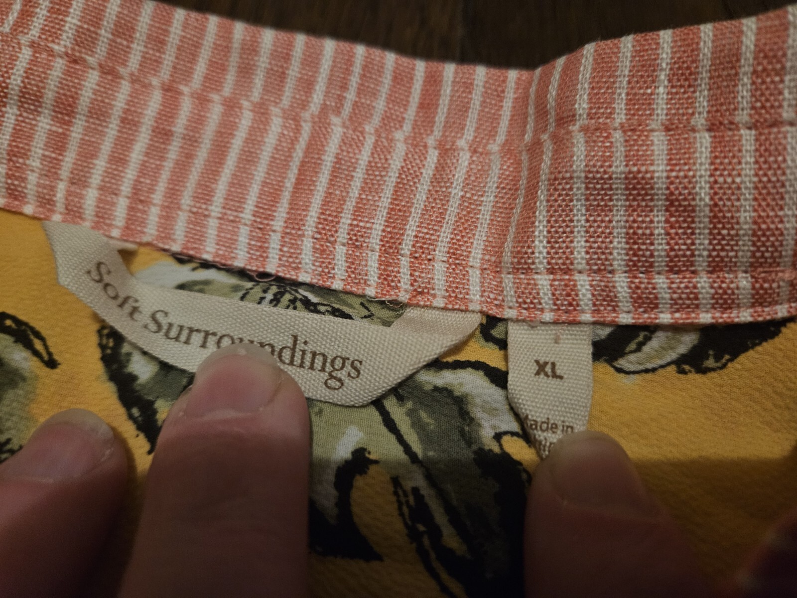 Soft Surroundings Linen Patchwork Back Orange but… - image 5