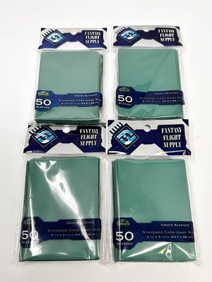 Lot of 4 Fantasy Flight Supply Board Game Sleeves 2.5x3.5'' Green #50 NEW