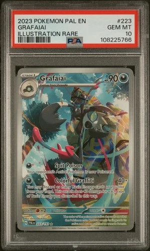2023 POKEMON PAL EN-PALDEA EVOLVED ILLUSTRATION RARE #223 GRAFAIAI PSA 10
