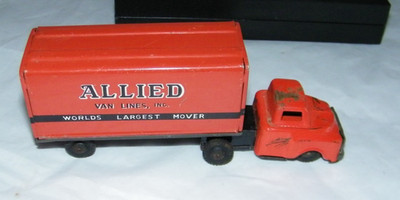 Haji Allied Van Lines 1960s Tin Toy Truck & Trailer Japan Vintage Nice Condition