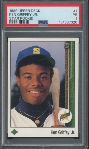 1989 Upper Deck #1 Ken Griffey Jr RC Rookie PR PSA 1