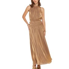 Current Air Halter Maxi Dress Gold