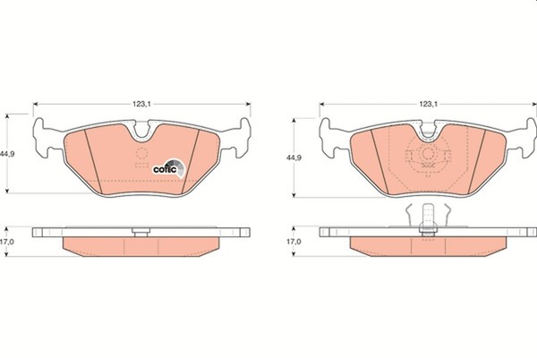 TRW Bremsbelagsatz Scheibenbremse Cotec GDB917 FüR BMW Z1 E34 E36 Z3 E32 E30 5Er-image