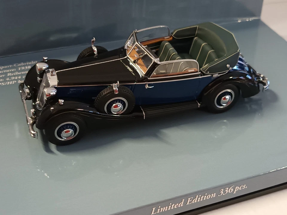 Horch 853 A Sport Cabriolet 1938 schwarz blau 1:43 Minichamps 4360120336 /LE 336