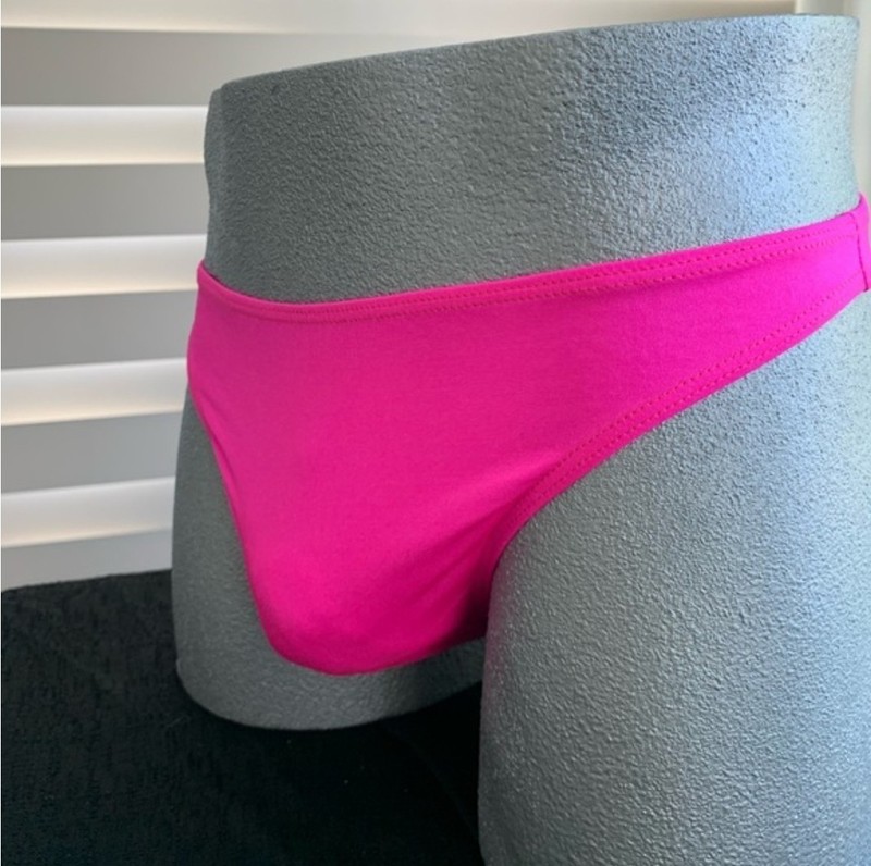Men's Vintage 1990s Rise Wear Swim Bikini Brief Sz XL, Pink, Made In The USA