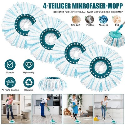 4 Stück Bodenwischer für Leifheit Clean Twist Disc Mop Ergo/Clean Twist Disc Mop