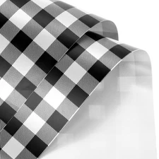 Flower Wrapping Paper Waterproof Floral Wrap Plaid Black & White Gift Packagi...