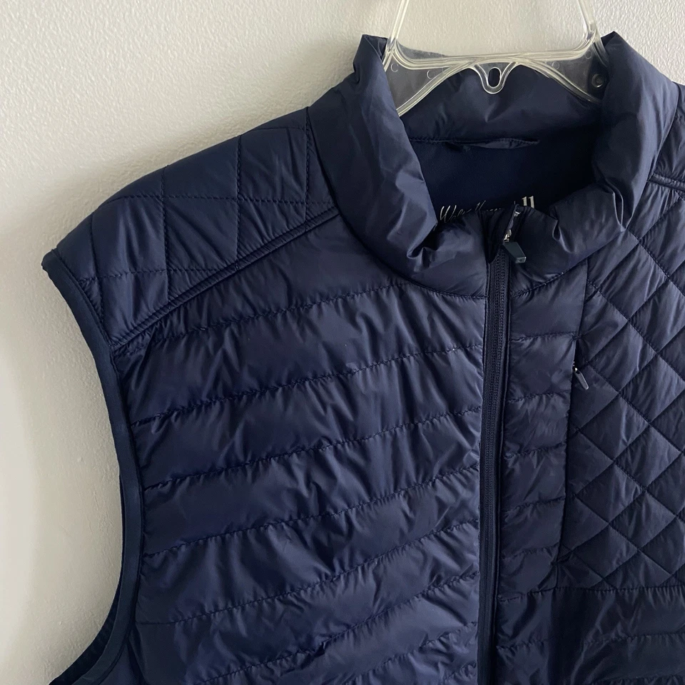Walter Hagen 11 Navy Blue Down Fill Front Zip up Quilted Golf Vest Men's Size XL - Image 2 of 4