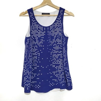 Boundary SMALL Silk Laser Cutout Pattern Lightweight Tank Blouse