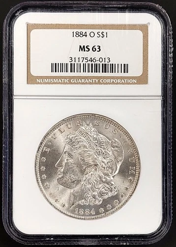 1884 O Morgan Dollar certified MS 63 by NGC! NO RESERVE!