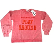 Molo Martina Sweatshirt NEW Girl Youth Sz 15 16 US Garment Dye Sporty Coral Pink