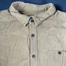 Rhythm Shirt Mens Large Brown Corduroy Shirt Relax Casual Button Up