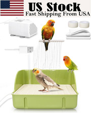 Automatic Parakeet Bird Bath with Pump Parrot Bath Tub Faucet for Pet Birds