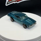 Vintage Hot Wheels Redline Custom Barracuda Aqua HK Gray Interior - Very Good