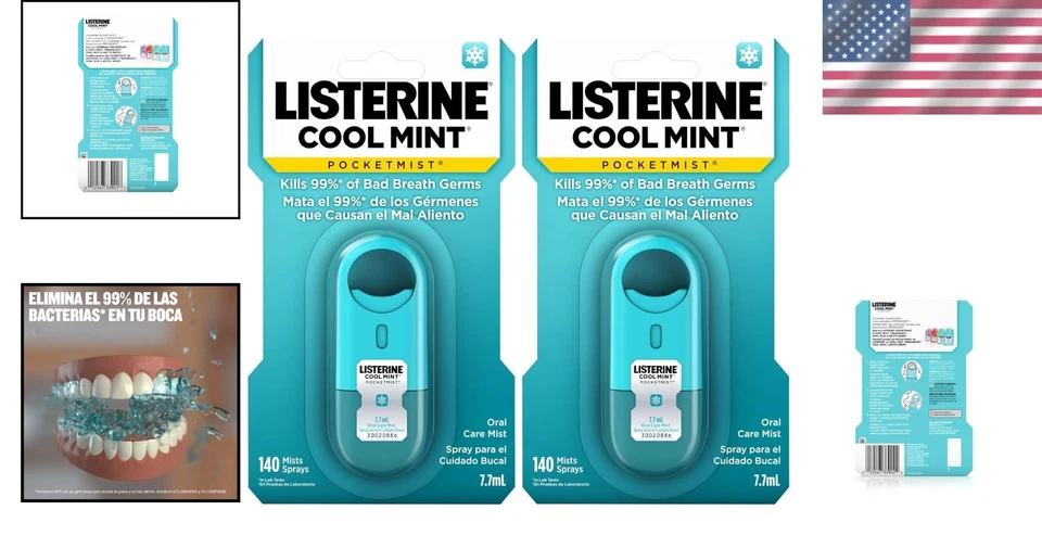 Instant Fresh Breath with Pocketmist Cool Mint Spray - Sugar-Free & Germ Killing - Image 2 of 4