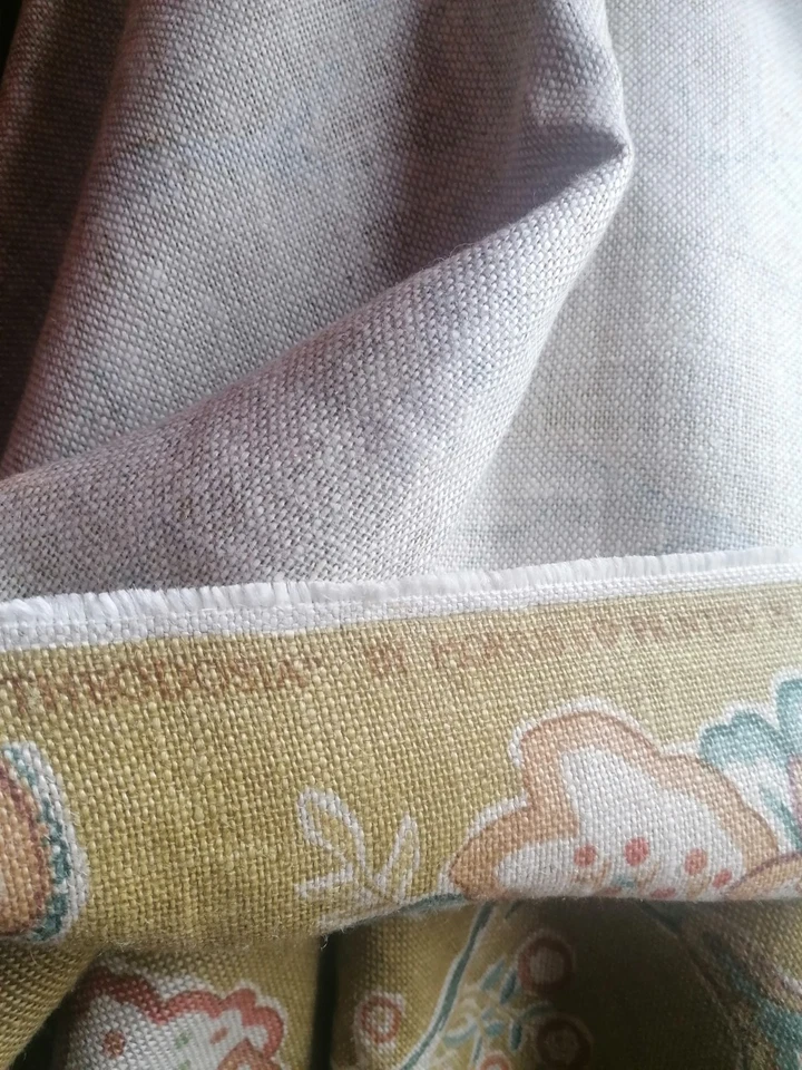 William Morris Theodosia heavy linen new vintage fabric 2.6 yards olive/mustard - Image 2 of 4