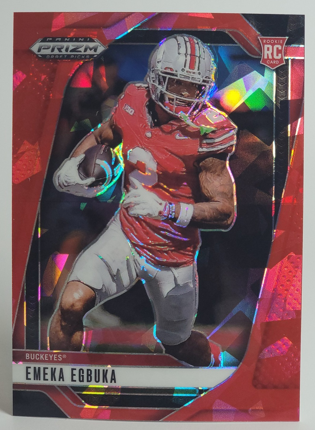 2025 Panini Prizm Draft Picks - Emeka Egbuka #85 Red Ice Rookie Color Match
