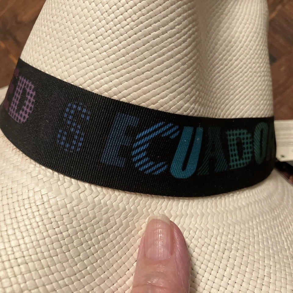 Auténtico Sombrero de Panamá Ecuatoriano Tejido a Mano Toquilla Paja Tropical Fedora NUEVO Foto 3 de 4